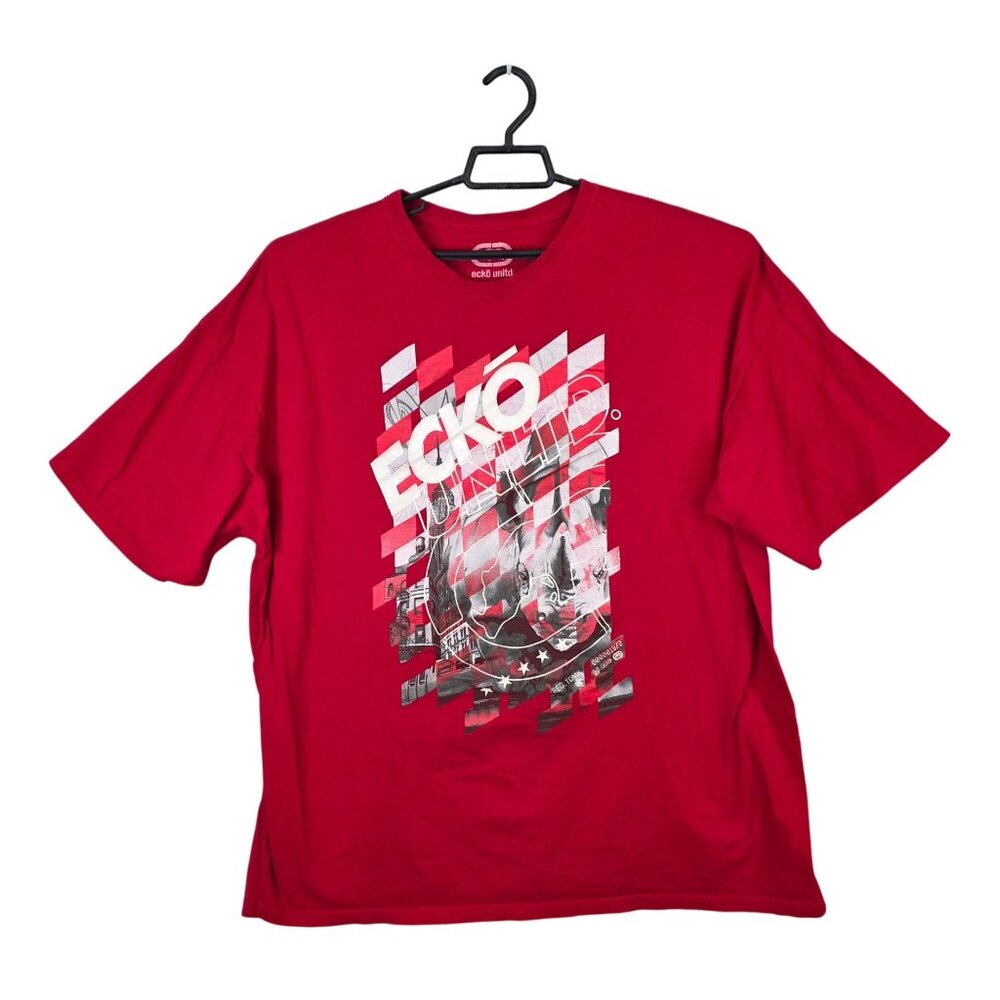 Mens Ecko Unltd. Red Graphic T Shirt Short Sleeve Crew Neck 100% Cotton Size 3XL